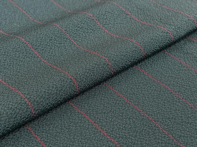 平和屋着物▽世界的人形師 辻村寿三郎 ジュサブロー 小紋 単衣 縞 正絹 逸品 AABE8344jh