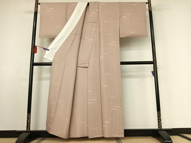 平和屋着物▽上質な小紋　単衣　雪芝文　正絹　逸品　AABE8345jh 平和屋着物□上質な小紋 雪芝花文 正絹 逸品 BAAX2337hvの通販 by 平和