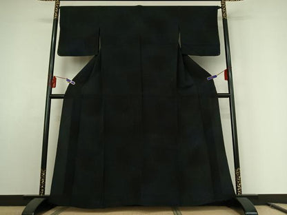 平和屋着物▽上質な小紋 単衣 霞文 鬼しぼ縮緬 正絹 逸品 AABE8347jh