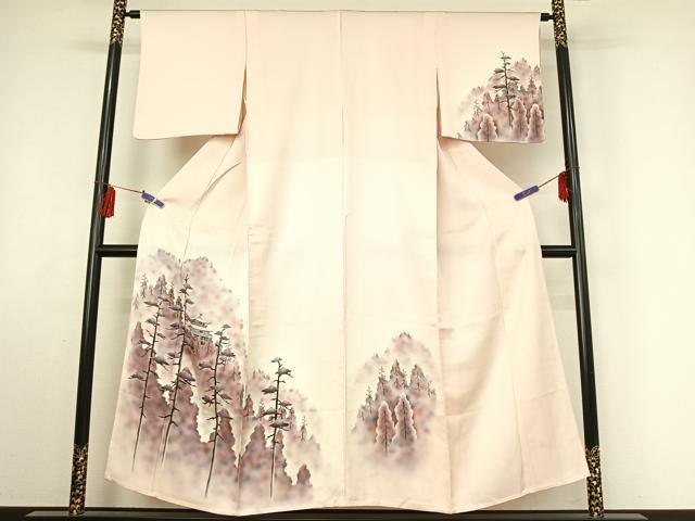 平和屋着物▽訪問着 単衣 風景文 暈し染め 正絹 逸品 AABE8348jh