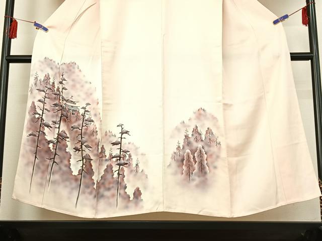 平和屋着物▽訪問着 単衣 風景文 暈し染め 正絹 逸品 AABE8348jh