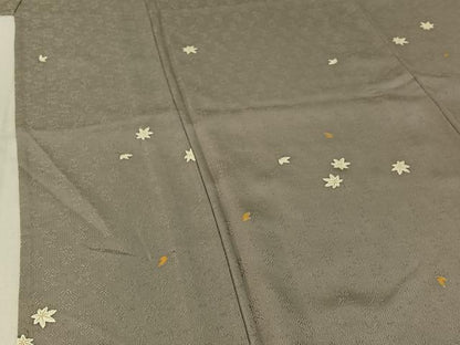 平和屋着物▽上質な小紋 単衣 舞葉文 正絹 逸品 AABE8349jh