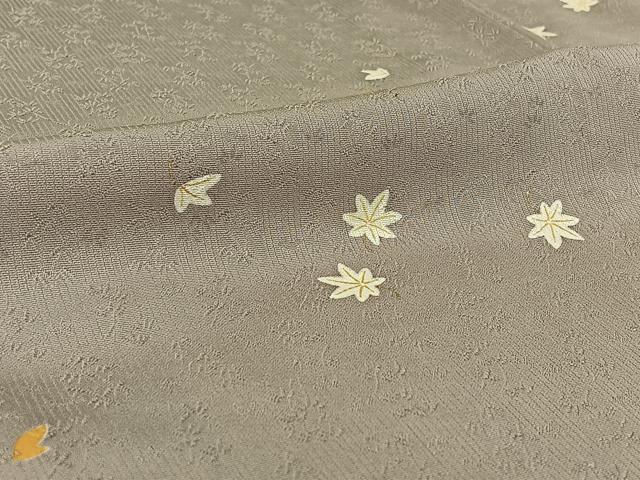 平和屋着物▽上質な小紋 単衣 舞葉文 正絹 逸品 AABE8349jh