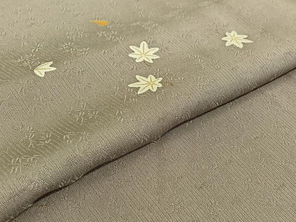 平和屋着物▽上質な小紋 単衣 舞葉文 正絹 逸品 AABE8349jh