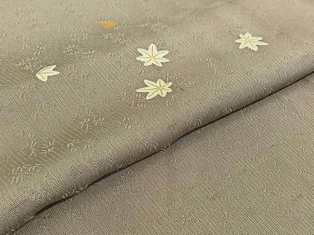 平和屋着物▽上質な小紋 単衣 舞葉文 正絹 逸品 AABE8349jh