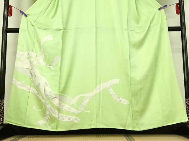 平和屋着物▽訪問着 単衣 熨斗花文 正絹 逸品 AABE8350jh