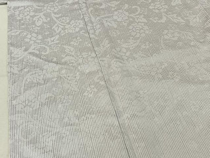 平和屋着物▽お召 単衣 花唐草地紋 正絹 逸品 AABE8353jh