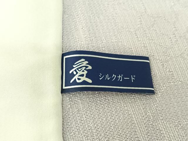 平和屋着物▽お召 単衣 花唐草地紋 正絹 逸品 AABE8353jh