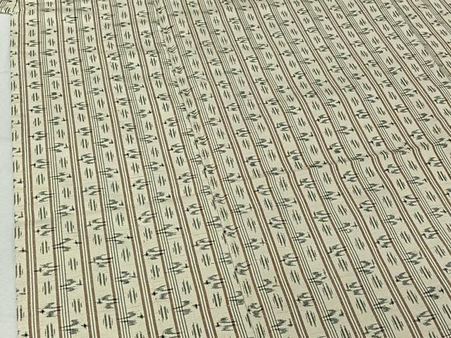 平和屋着物▽みすな紬 単衣 琉球絣 反端付き 正絹 逸品 AABE8356jh