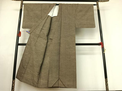 平和屋着物▽男性 紬 単衣 アンサンブル 縞 正絹 逸品 AABE8357jh