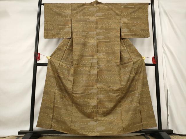 平和屋着物■上質な紬　洋花文　正絹　逸品　AABE8404st