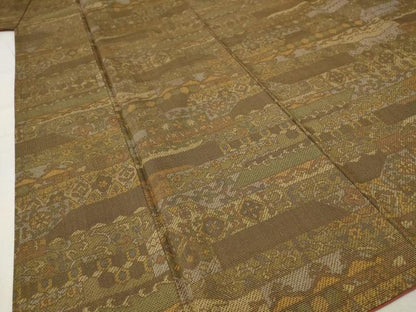 平和屋着物■上質な紬　洋花文　正絹　逸品　AABE8404st