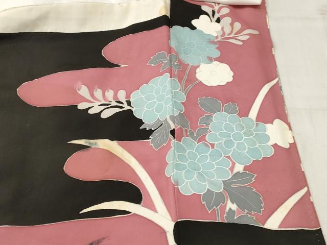 平和屋着物■豪華黒留袖 エ霞花文 金銀糸 正絹 逸品 AABE8458st