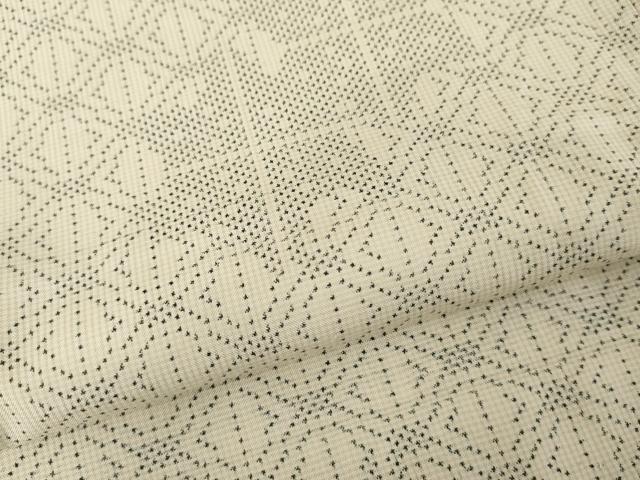 平和屋着物●本場大島紬　白大島　一元絣　松皮菱花文　正絹　逸品　AABE8521cs