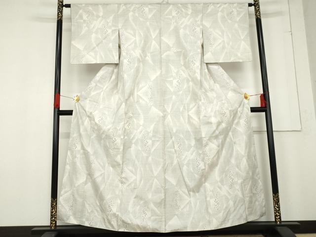 平和屋着物●本場大島紬　白大島　カタス7マルキ　散らし文様　正絹　逸品　AABE8523cs