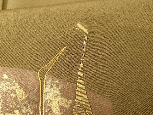 平和屋着物○訪問着 駒刺繍 竹屋町刺繍 流水に鶴 金糸 金彩