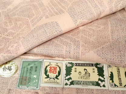平和屋着物●本場結城紬　重要無形文化財　80亀甲　亀甲重ね文　証紙付き　正絹　逸品　AABE8526cs