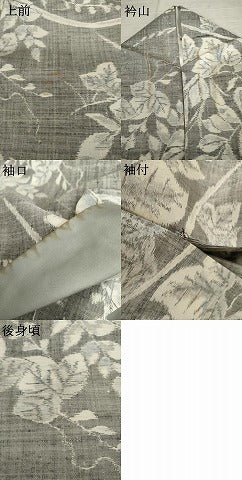 平和屋着物○上質な紬 蔦草文 正絹 逸品 AABE8529cs