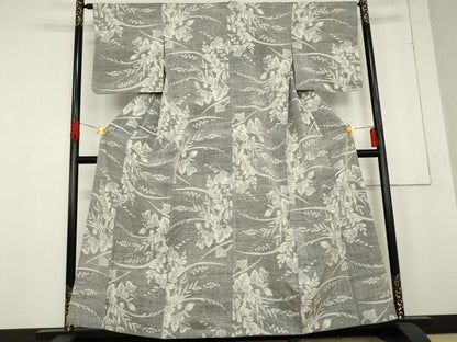 平和屋着物●上質な紬　蔦草文　正絹　逸品　AABE8529cs