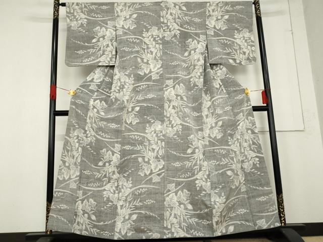 平和屋着物●上質な紬　蔦草文　正絹　逸品　AABE8529cs