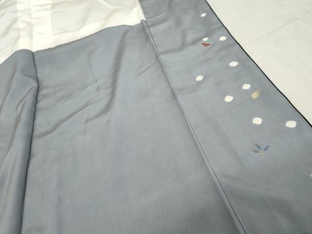 平和屋着物●訪問着　絞り　刺繍　吹き寄せ文　黒地　金糸　金彩　正絹　逸品　AABE8531cs
