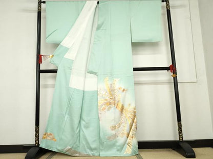 平和屋着物●金彩友禅　卓越技能者・名工・和田光正　色留袖　束ね熨斗吉祥花文　暈し染め　金彩　正絹　逸品　AABE8534cs
