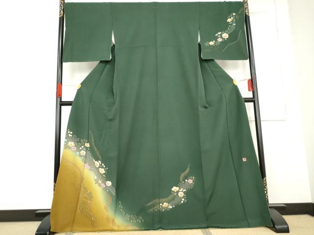 平和屋着物●吉乃一廉　幻の辻が花　訪問着　絞り　辻が花　暈し染め　金彩　正絹　逸品　AABE8535cs
