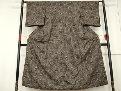 平和屋着物●本場大島紬　龍郷絣　正絹　逸品　AABE8536cs