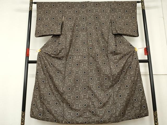 平和屋着物●本場大島紬　龍郷絣　正絹　逸品　AABE8536cs