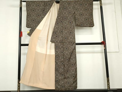 平和屋着物●本場大島紬　龍郷絣　正絹　逸品　AABE8536cs