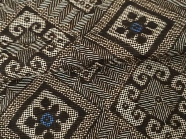 平和屋着物●本場大島紬　龍郷絣　正絹　逸品　AABE8536cs