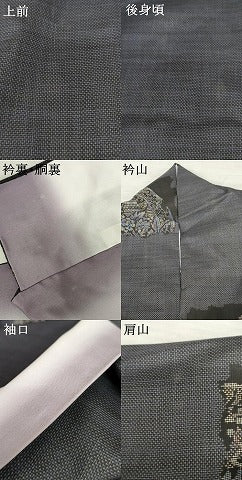 平和屋着物●本場大島紬　一元7マルキ　洋花文　正絹　逸品　AABE8537cs 平和屋着物□本場大島紬 7マルキ 蜀江花文 正絹 逸品 CABF9418ev
