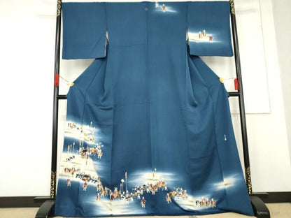 平和屋着物●訪問着　作家物　大名行列　暈し染め　正絹　逸品　AABE8539cs