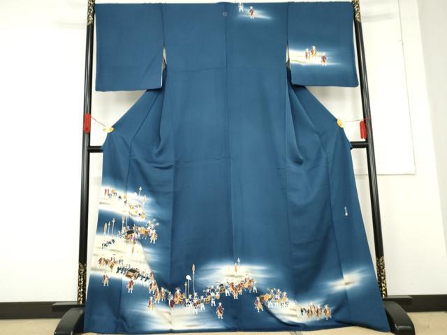 平和屋着物●訪問着　作家物　大名行列　暈し染め　正絹　逸品　AABE8539cs