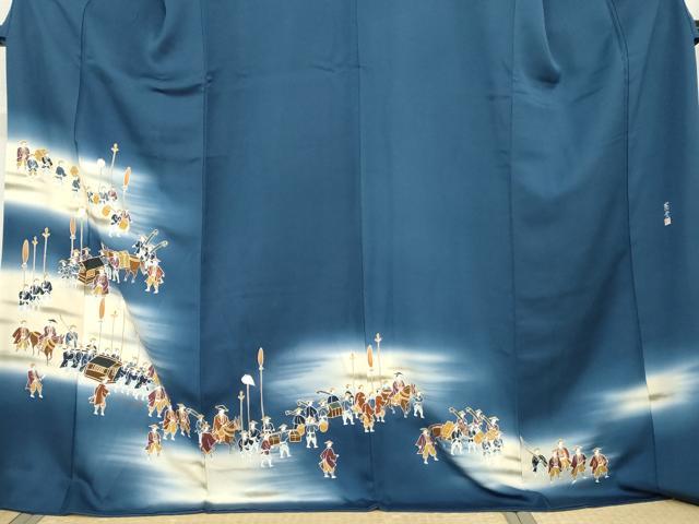 平和屋着物●訪問着　作家物　大名行列　暈し染め　正絹　逸品　AABE8539cs