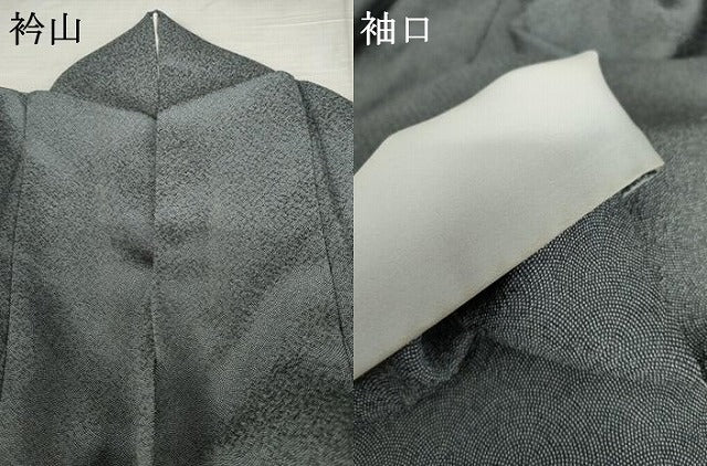 平和屋着物●訪問着　江戸小紋　鮫小紋柄　流水草花文　正絹　逸品　AABE8542cs