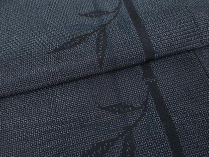 平和屋着物●本塩沢　110亀甲　笹竹文　正絹　逸品　AABE8547cs