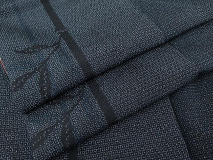 平和屋着物●本塩沢　110亀甲　笹竹文　正絹　逸品　AABE8547cs