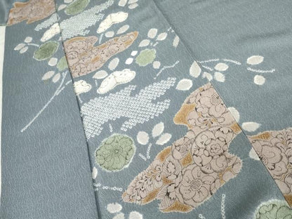 平和屋着物●訪問着　絞り　辻が花　正絹　逸品　AABE8548cs