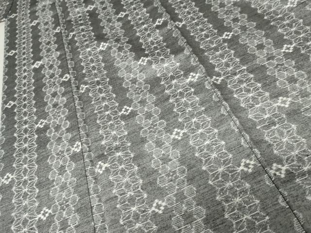 平和屋着物●上質な紬　麻の葉間道　正絹　逸品　AABE8554cs