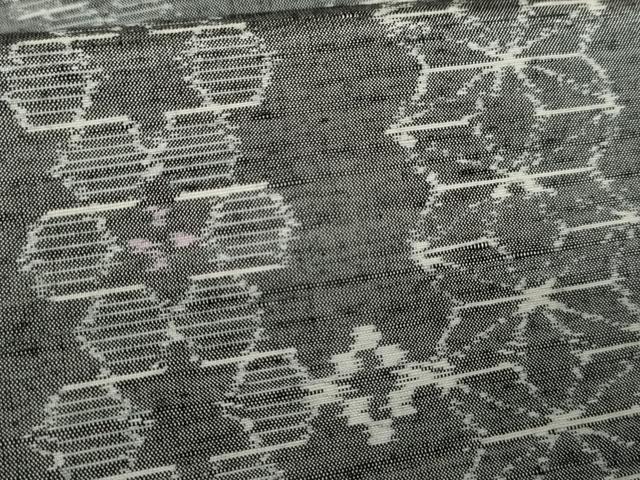 平和屋着物●上質な紬　麻の葉間道　正絹　逸品　AABE8554cs