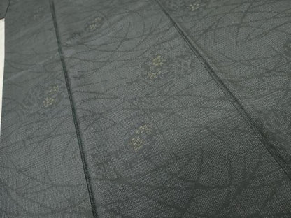 平和屋着物●結城紬　80亀甲　花丸文　ロング丈　正絹　逸品　AABE8556cs