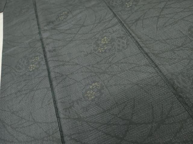 平和屋着物●結城紬　80亀甲　花丸文　ロング丈　正絹　逸品　AABE8556cs