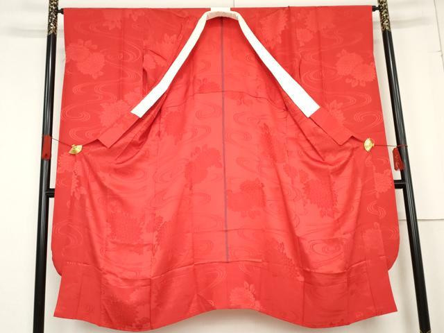 平和屋着物●振袖用長襦袢　無双仕立て　流水花地紋　正絹　逸品　AABE8558cs