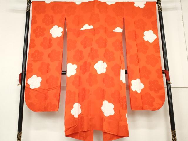 平和屋着物●振袖用長襦袢　無双仕立て　絞り　舞花文　半衿刺繍　正絹　逸品　AABE8559cs
