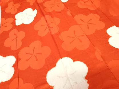 平和屋着物●振袖用長襦袢　無双仕立て　絞り　舞花文　半衿刺繍　正絹　逸品　AABE8559cs