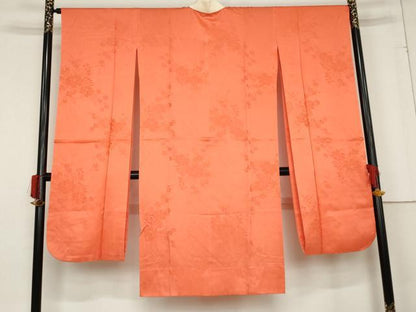 平和屋着物●振袖用長襦袢　無双仕立て　扇面草花地紋　正絹　逸品　AABE8560cs