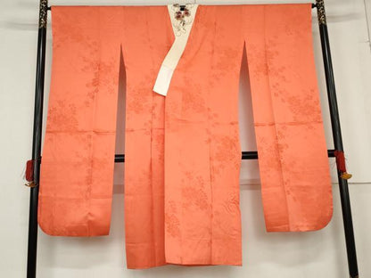 平和屋着物●振袖用長襦袢　無双仕立て　扇面草花地紋　正絹　逸品　AABE8560cs