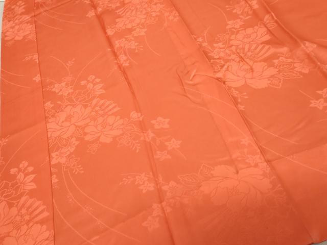 平和屋着物●振袖用長襦袢　無双仕立て　扇面草花地紋　正絹　逸品　AABE8560cs