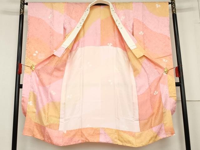 平和屋着物●振袖用長襦袢　無双仕立て　絞り　草花文　半衿刺繍　正絹　逸品　未使用　AABE8561cs